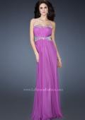 Picture of: Classic Chiffon Prom Dress with Beaded Neckline and Waist in Purple, Style: 18611, Detail Picture 1