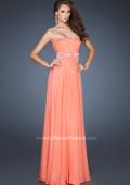 Picture of: Classic Chiffon Prom Dress with Beaded Neckline and Waist in Orange, Style: 18611, Detail Picture 2