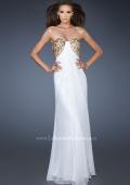 Picture of: Strapless Sweetheart Prom Dress with Front Slit and Beads in White, Style: 18617, Main Picture