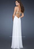 Picture of: Strapless Sweetheart Prom Dress with Front Slit and Beads in White, Style: 18617, Back Picture