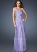 Picture of: Strapless Chiffon Dress with Cut Outs and Beaded Trim in Purple, Style: 18619, Detail Picture 1