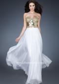 Picture of: Beaded Bodice Long Prom Dress with Sweetheart Neck in White, Style: 18626, Main Picture