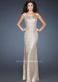 Picture of: One Shoulder Fully Sequined Long Prom Gown in Nude, Style: 18634, Main Picture
