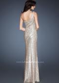 Picture of: One Shoulder Fully Sequined Long Prom Gown in Nude, Style: 18634, Back Picture