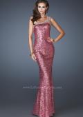 Picture of: All Over Sequin Dress with Beaded Straps and Low Back in Pink, Style: 18638, Main Picture