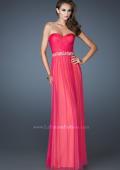 Picture of: Chiffon Gown with Sweetheart Neckline and Beaded Belt in Pink, Style: 18656, Main Picture