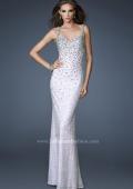 Picture of: Long Sequined Gown with Beaded Straps and Low Back in White, Style: 18670, Main Picture