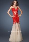 Picture of: Trumpet Style Prom Dress with Neckline and Thin Straps in Red, Style: 18675, Main Picture