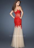Picture of: Trumpet Style Prom Dress with Neckline and Thin Straps in Red, Style: 18675, Back Picture