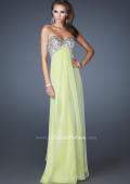 Picture of: Empire Waist Chiffon Dress with Beaded Bodice in Green, Style: 18695, Detail Picture 2
