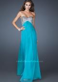 Picture of: Empire Waist Chiffon Dress with Beaded Bodice in Blue, Style: 18695, Detail Picture 4