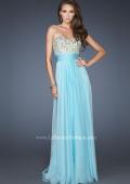 Picture of: A-line Prom Dress with Embroidered and Beaded Bodice in Blue, Style: 18704, Main Picture