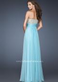 Picture of: A-line Prom Dress with Embroidered and Beaded Bodice in Blue, Style: 18704, Back Picture