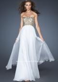 Picture of: Long A-line Dress with Sequined Bodice and Open Back in White, Style: 18708, Main Picture