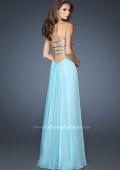 Picture of: Long A-line Dress with Sequined Bodice and Open Back in Blue, Style: 18708, Back Picture