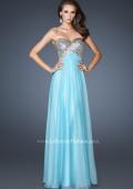 Picture of: Empire Waist Chiffon Dress with Sequin Pattern in Blue, Style: 18710, Detail Picture 1