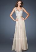 Picture of: Intricate Beaded Prom Dress with Gathered Waist in Nude, Style: 18713, Detail Picture 5