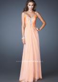 Picture of: Chiffon Prom Dress with Beaded Bodice and Straps in Orange, Style: 18726, Detail Picture 2
