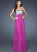 Picture of: Empire Waist Chiffon Gown with Crossed Strap Open Back in Purple, Style: 18729, Main Picture