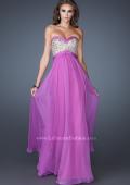Picture of: Pleated Chiffon Prom Dress with Sequined Bodice in Purple, Style: 18733, Main Picture