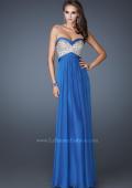 Picture of: Pleated Chiffon Prom Dress with Sequined Bodice in Blue, Style: 18733, Detail Picture 2