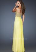 Picture of: Hand Beaded Bodice Prom Dress with Patterned Top in Yellow, Style: 18739, Back Picture