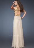 Picture of: Beaded Bodice Long Prom Dress with Open Back in Nude, Style: 18743, Back Picture
