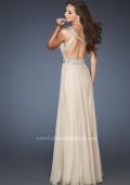 Picture of: A-line Sequined Prom Dress with Rhinestone Waist Detail in Nude, Style: 18747, Back Picture