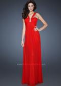 Picture of: Empire Waist Ruched Bodice Prom Dress with Halter Neck in Red, Style: 18755, Main Picture