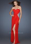 Picture of: Long Stretch Net Prom Dress with Cut Outs and Stones in Red, Style: 18771, Detail Picture 4