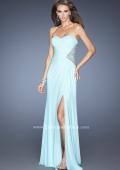 Picture of: Long Stretch Net Prom Dress with Cut Outs and Stones in Blue, Style: 18771, Detail Picture 5
