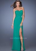 Picture of: Long Stretch Net Prom Dress with Cut Outs and Stones in Green, Style: 18771, Detail Picture 6