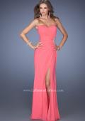Picture of: Long Stretch Net Prom Dress with Cut Outs and Stones in Pink, Style: 18771, Detail Picture 7