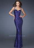Picture of: Fully Sequined Long Trumpet Style Prom Gown with V Back in Purple, Style: 18776, Main Picture