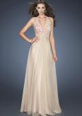 Picture of: A-line Chiffon Gown with Beaded One Shoulder Strap in Nude, Style: 18795, Main Picture