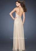 Picture of: A-line Chiffon Gown with Beaded One Shoulder Strap in Nude, Style: 18795, Back Picture
