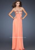 Picture of: Strapless Chiffon Dress with Gathered Empire Waist in Orange, Style: 18797, Main Picture