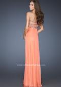 Picture of: Strapless Chiffon Dress with Gathered Empire Waist in Orange, Style: 18797, Back Picture