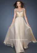 Picture of: Chiffon Prom Gown with Detailed Bodice and A-line Skirt in Nude, Style: 18799, Main Picture