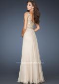 Picture of: Chiffon Prom Gown with Detailed Bodice and A-line Skirt in Nude, Style: 18799, Back Picture