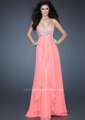 Picture of: Chiffon Dress with Beaded Bodice and Empire Waist in Orange, Style: 18803, Main Picture