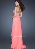 Picture of: Chiffon Dress with Beaded Bodice and Empire Waist in Orange, Style: 18803, Back Picture