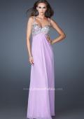 Picture of: Chiffon Prom Dress with Cut Out Back and Beading in Purple, Style: 18841, Back Picture