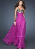Picture of: Long Chiffon Dress with Sequined Bodice and Gathers in Pink, Style: 18846, Main Picture
