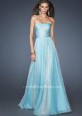 Picture of: Sequined Prom Dress with Chiffon Overlay and Gathers in Blue, Style: 18848, Main Picture
