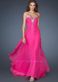 Picture of: Long Prom Dress with Rhinestones and Layered Skirt in Pink, Style: 18856, Main Picture