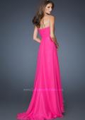 Picture of: Long Prom Dress with Rhinestones and Layered Skirt in Pink, Style: 18856, Back Picture