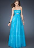 Picture of: Long Strapless Sequin Prom Dress with Chiffon Overlay in Blue, Style: 18870, Main Picture