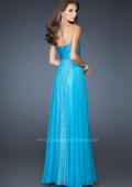 Picture of: Long Strapless Sequin Prom Dress with Chiffon Overlay in Blue, Style: 18870, Back Picture