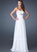Picture of: Long Strapless Sequin Prom Dress with Chiffon Overlay in White, Style: 18870, Detail Picture 1